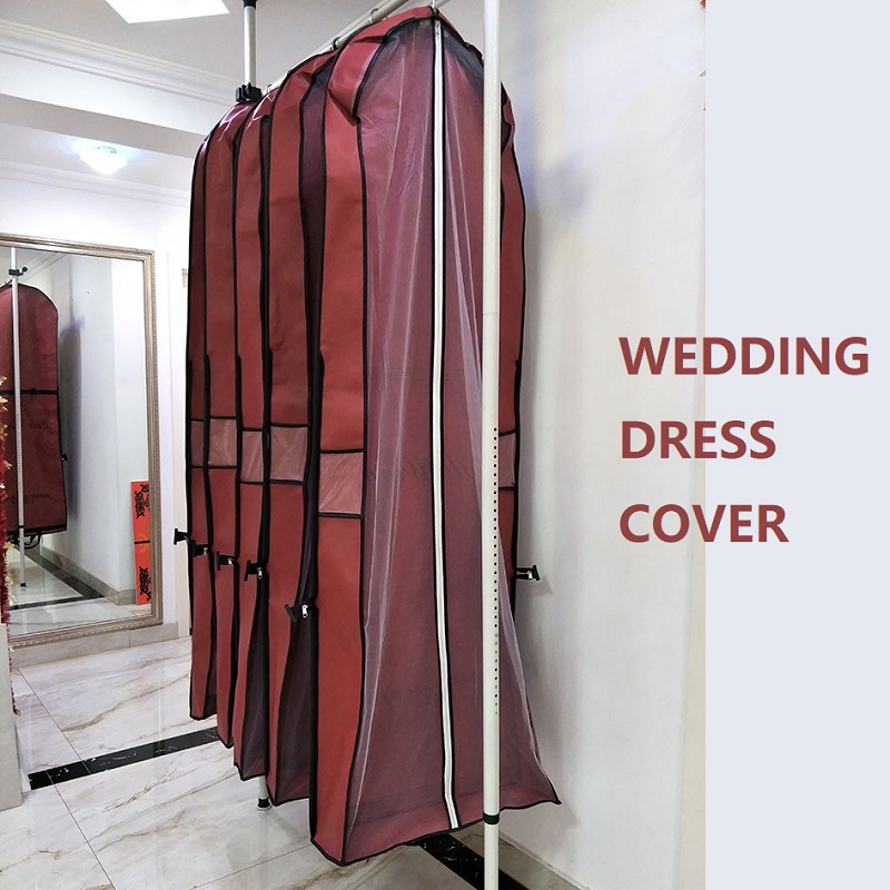 SGW07 Quality Wholesale Custom Logo Dust prevention Eco-friendly Cover Wedding Long Dress Bridal Gown Non Woven Garment Bag