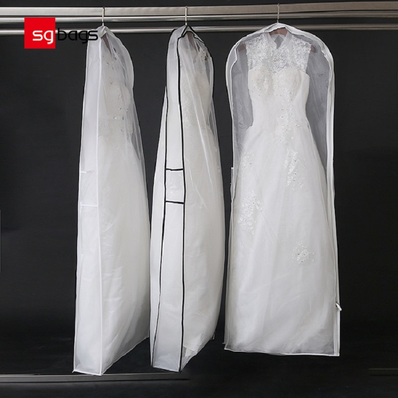 SGW08 2020 Custom Printed Extra Long Bridal Breathable Gown Dress Cover Garment Bag For Wedding Dress