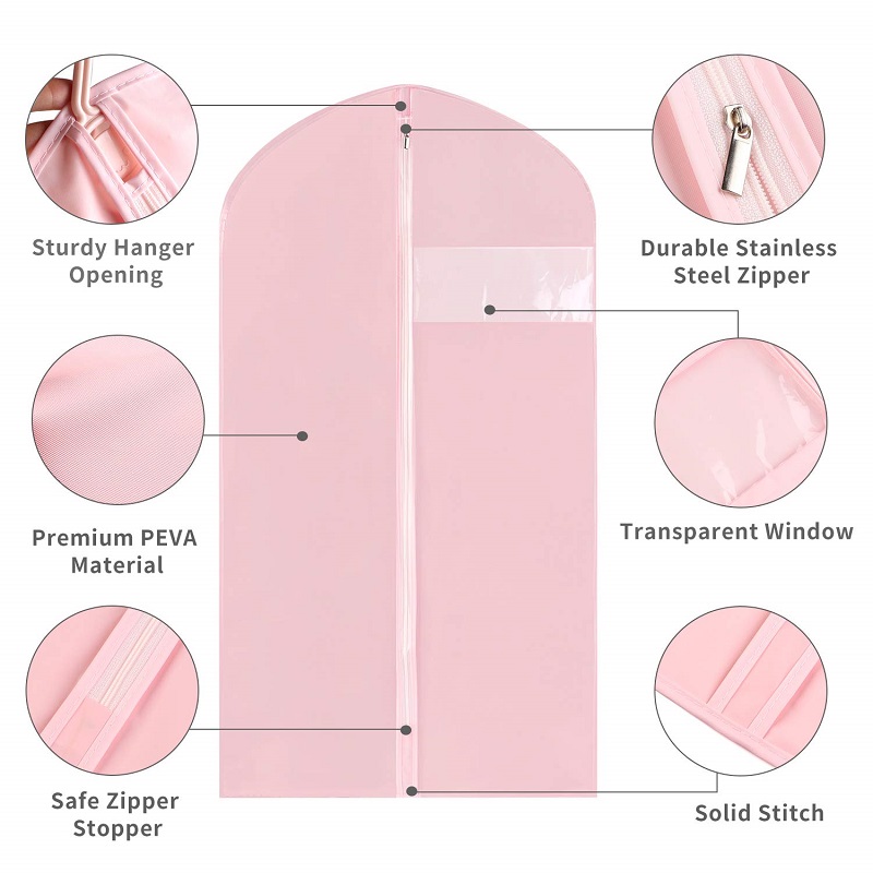 SGW14 Custom EVA PEVA Waterproof Clothes Suit Cover Garment Bag for Storage and Travel