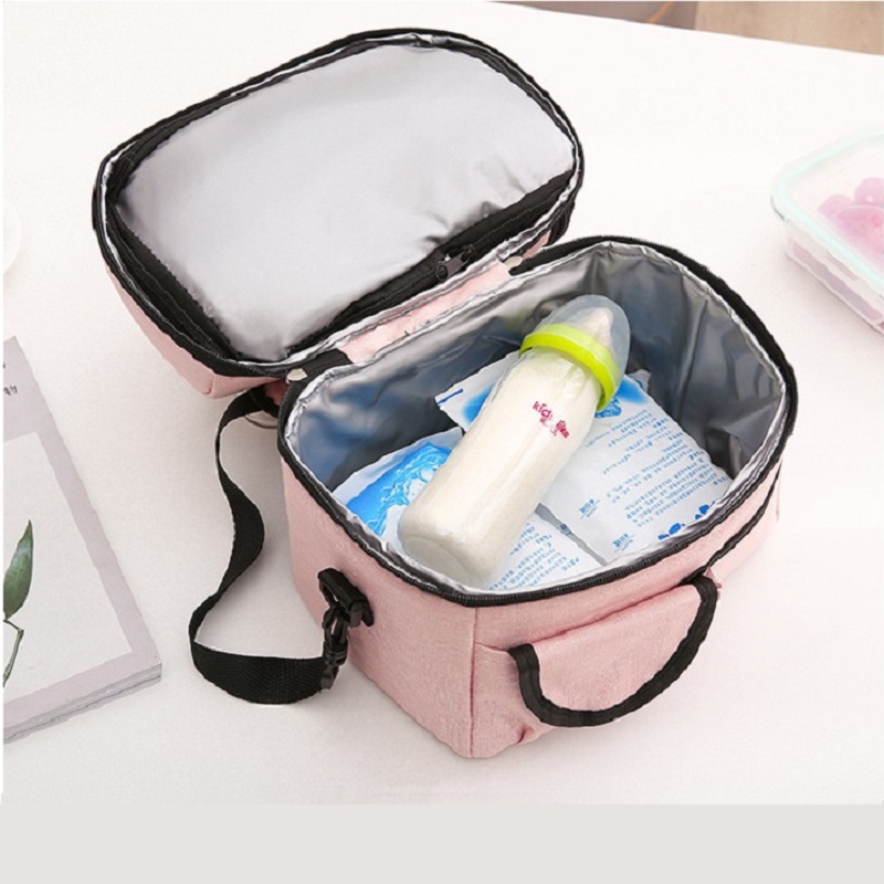 SGC38 Custom Design Fitness Polyester Cooler Bag Adults 2 Dual Compartment Double Deck Tote Outdoor Picnic Insulated Lunch Cooler Bag for Breastmilk
