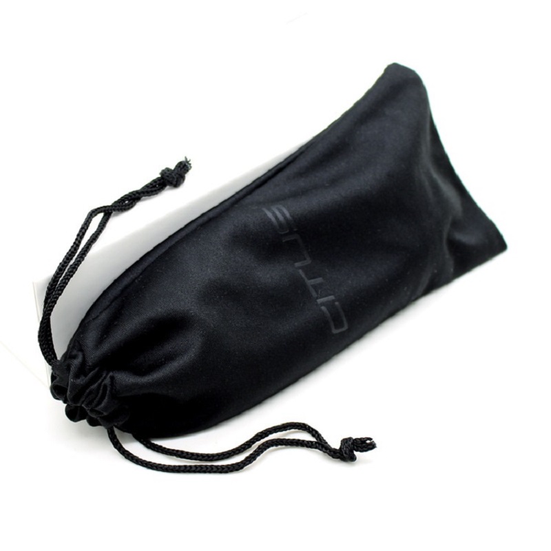 SGS46 Microfiber Custom Logo Soft Sunglasses Pouch Bag Black Drawstring Microfiber Eyeglass Bag