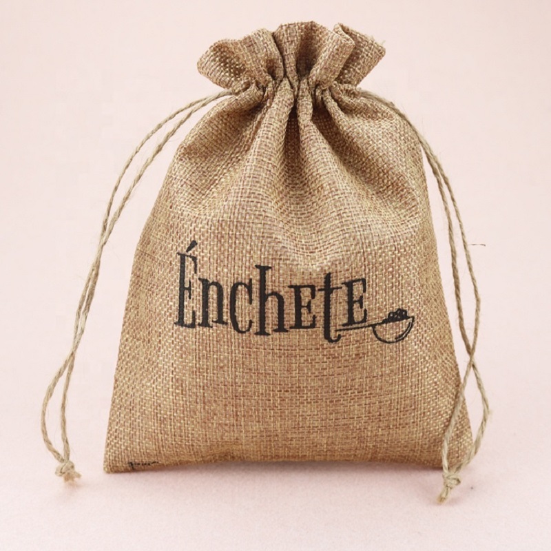 SGS50 Durable Mini Linen Burlap Hemp Gift Pouch Sack Drawstring Tea Bag Jute Sacks Eco Coffee Jute Bag with Custom Logo